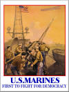 USMC - Marines - Circa 1917 Shipboard Gun Handling Poster